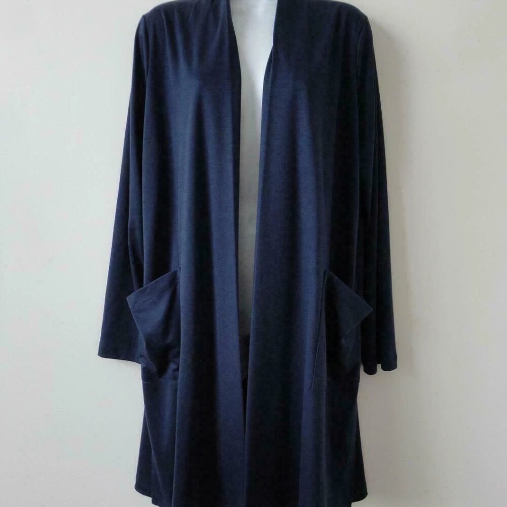 SOLD! NWT EILEEN FISHER Indigo Blue Fluid Tencel Long Cardigan Sweater Medium